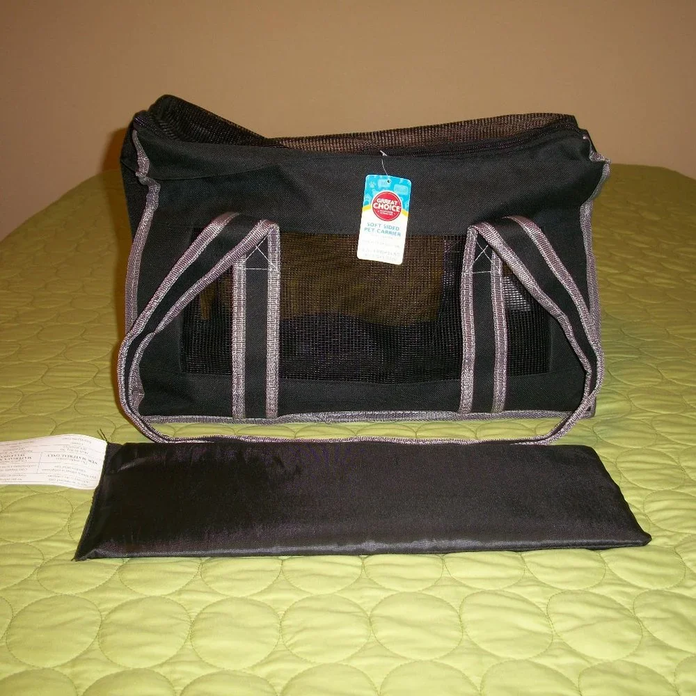 NWT Grreat Choice Black Soft Sided Pet Carrier
